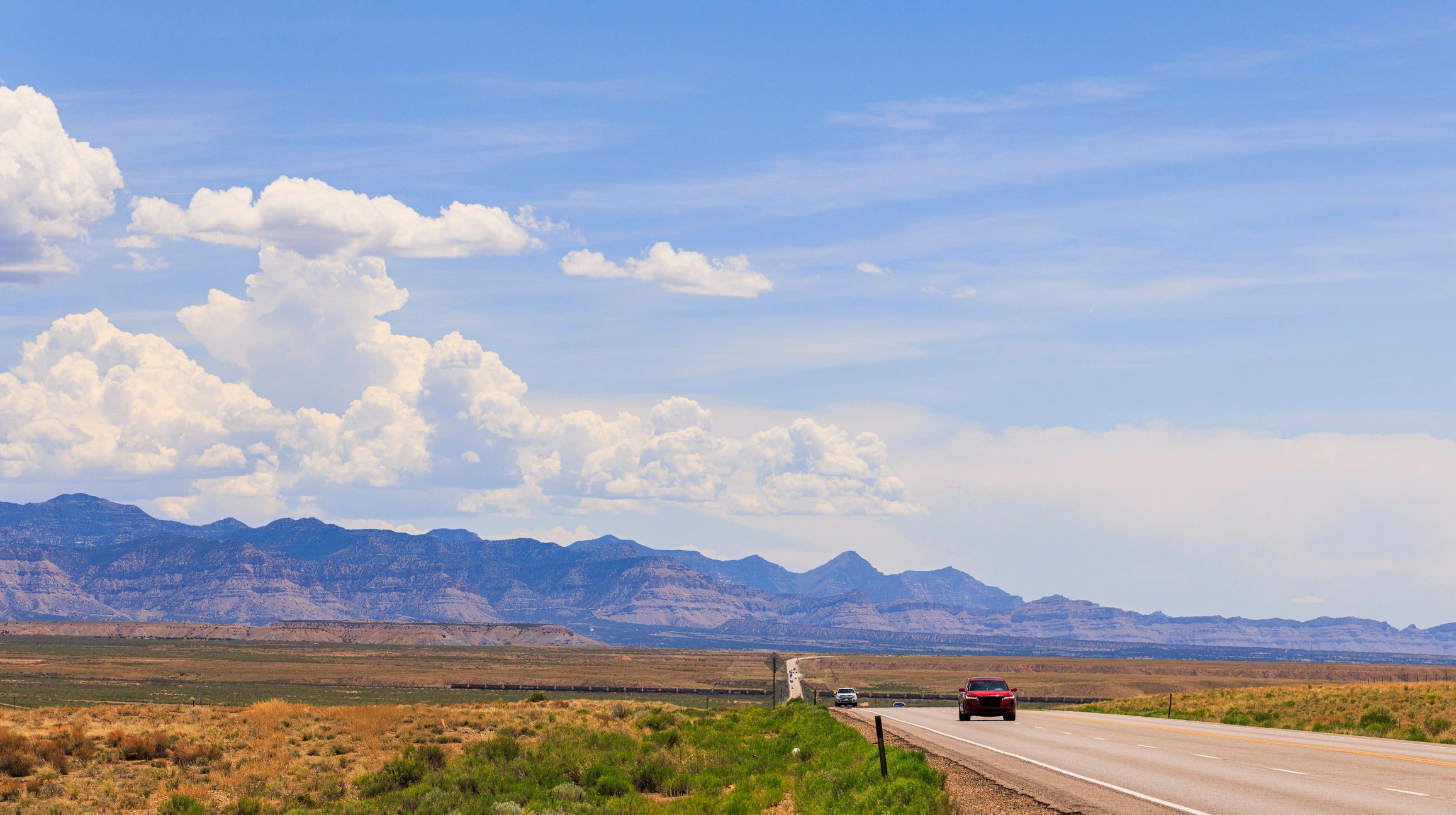 Long desert highway suggesting freedom and distance